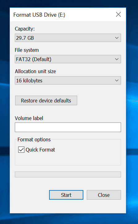 Double démarrage Ubuntu et Windows 10 - format clé USB 
