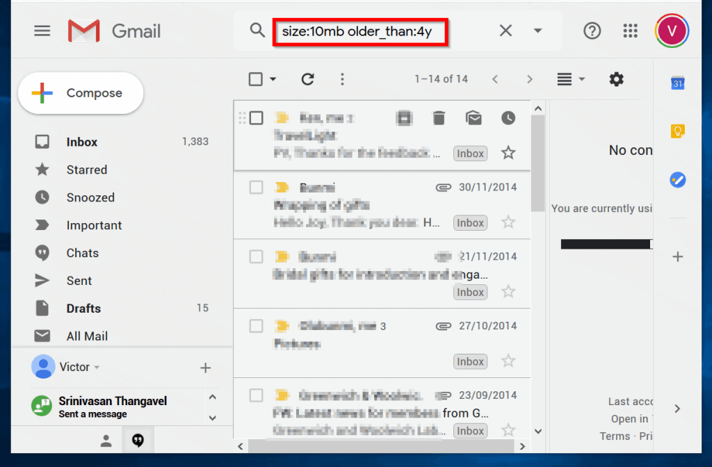Comment trier Gmail par taille et date