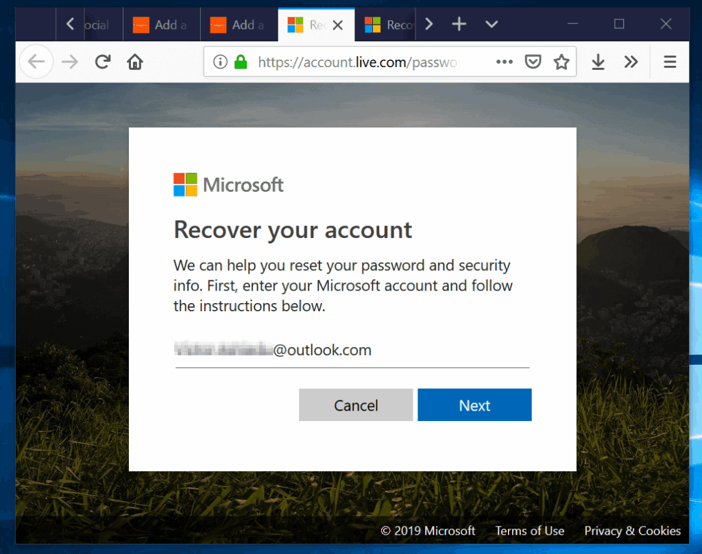 Comment changer le mot de passe Outlook dans Outlook.com - étape 1 