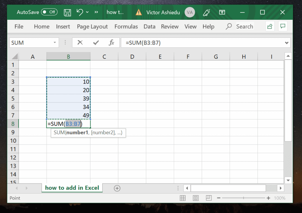 Comment ajouter des colonnes dans Excel avec AutoSum