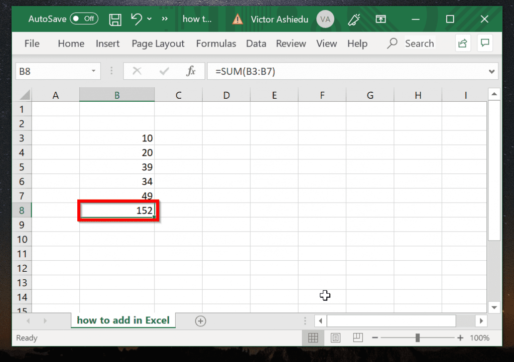 Comment ajouter des colonnes dans Excel avec AutoSum