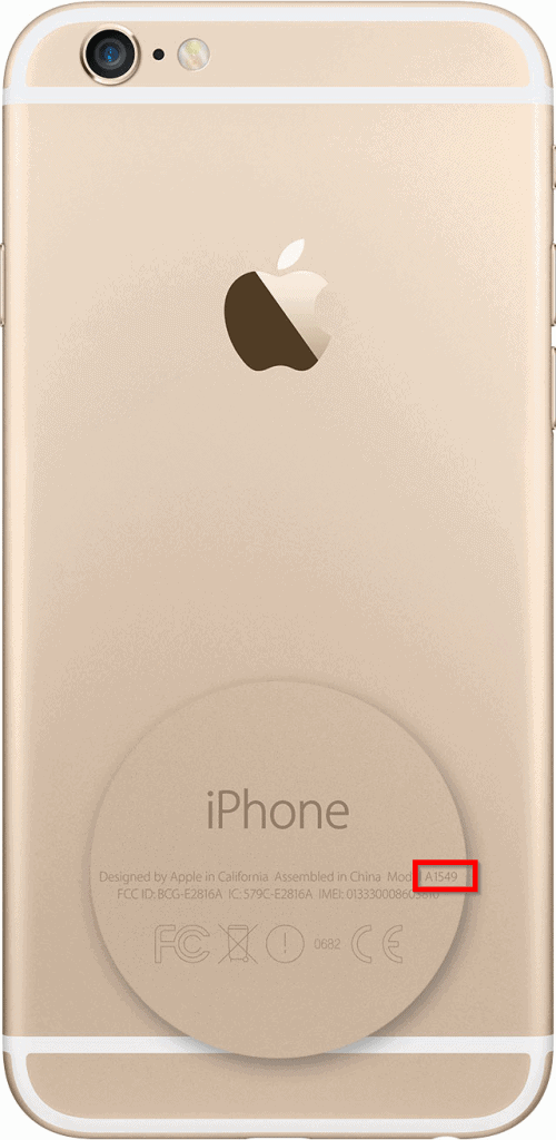 Vous pouvez obtenir le numéro de modèle de l'iPhone 7 à l'arrière du téléphone. 