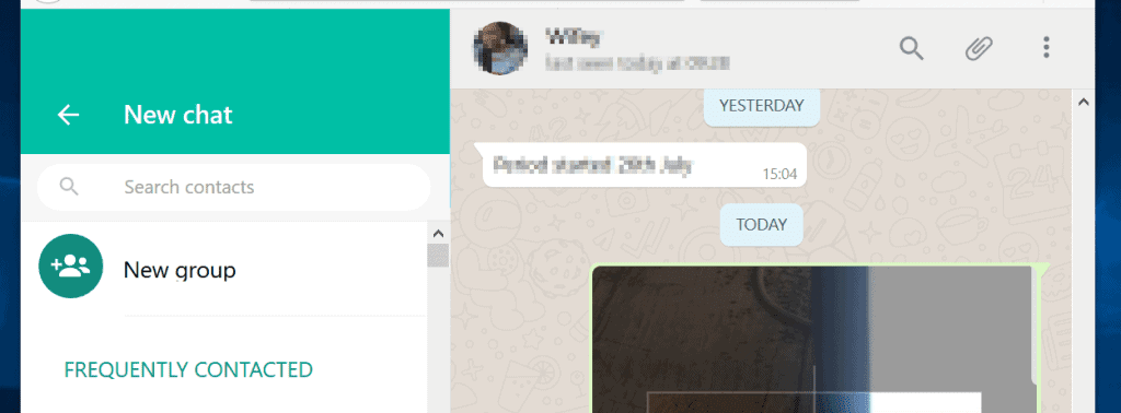 Comment démarrer un nouveau chat sur WhatsApp Web - nouvelle fenêtre de chat