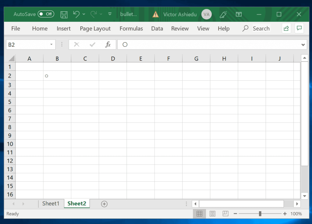 Insérer des puces dans Excel à l'aide des raccourcis clavier 