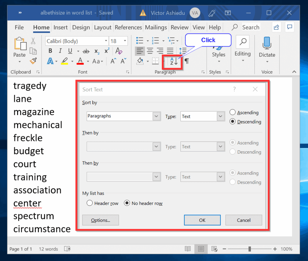 Comment alphabétiser une liste dans Microsoft Word
