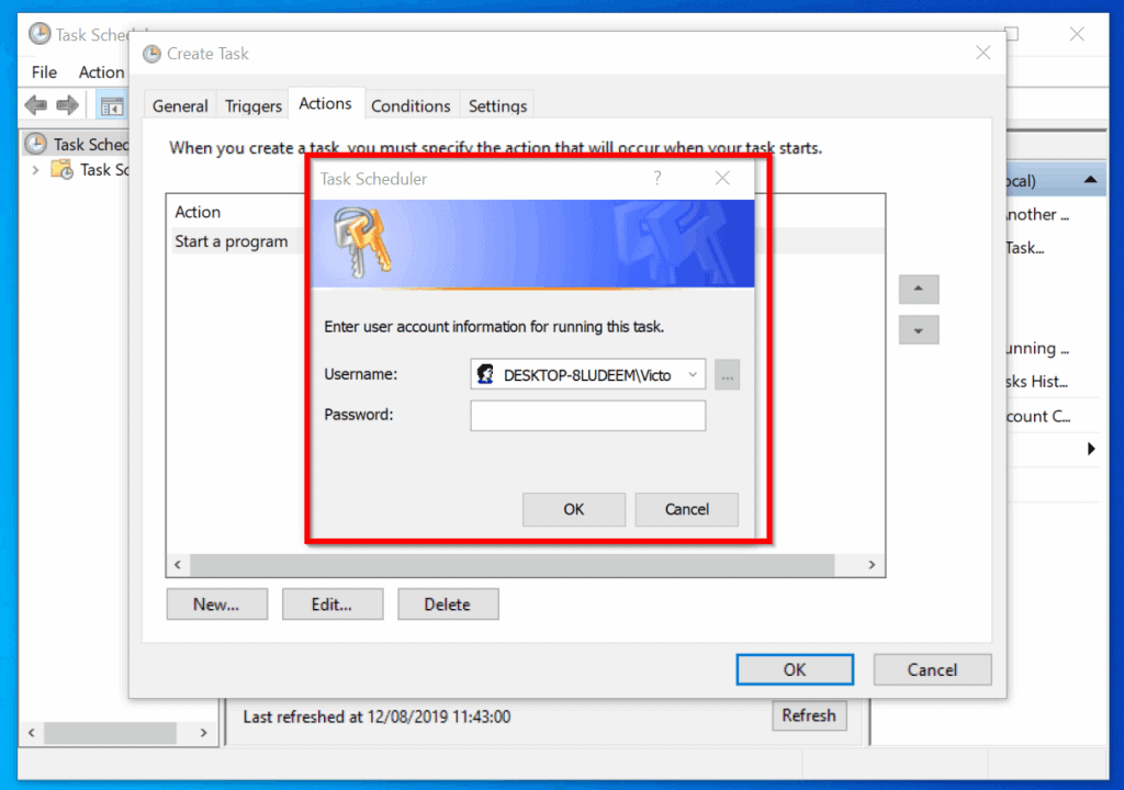 Étapes pour planifier l'arrêt de Windows 10 à une heure spécifiée - confirmez votre mot de passe