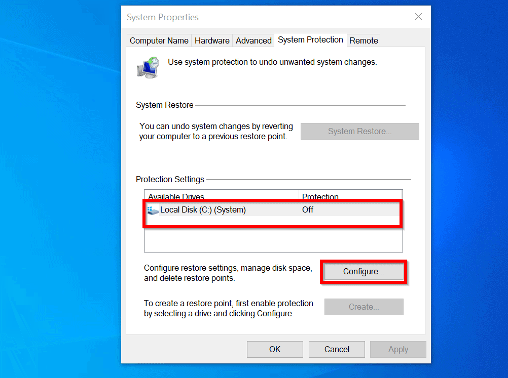 Comment activer la restauration du système dans Windows 10