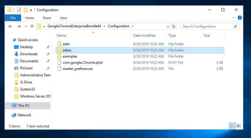 Télécharger les fichiers Chrome ADMX (modèle d'administration)