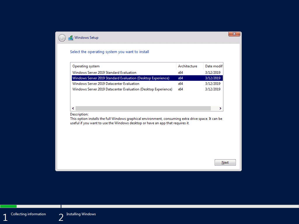 Install Windows Server 2019 from USB