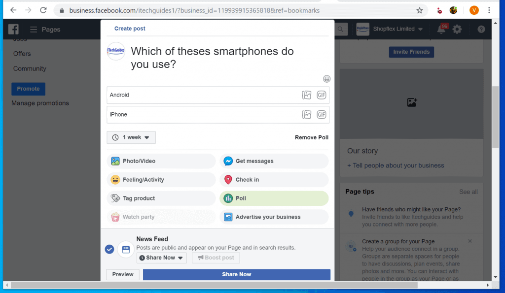 Comment créer un sondage sur une page Facebook à partir d'un PC ou d'un Mac 