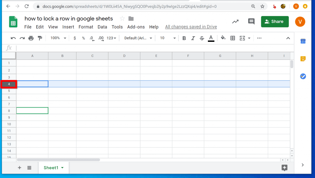 Comment verrouiller une ligne dans Google Sheets