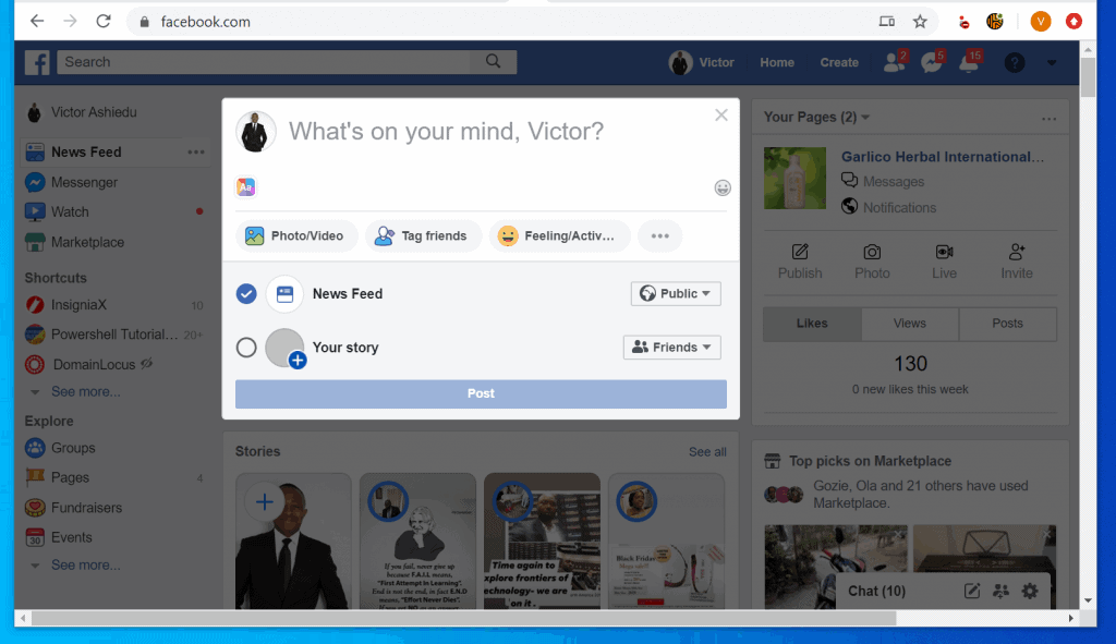 Comment marquer une page sur Facebook à partir d'un PC