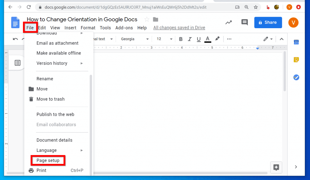 Comment changer la couleur de la page dans Google Docs à partir d'un PC