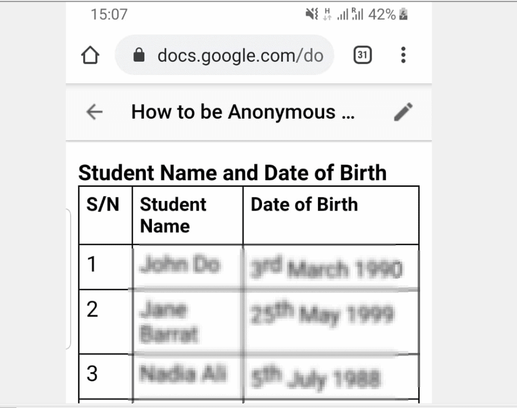 Comment être anonyme sur Google Docs depuis l'application