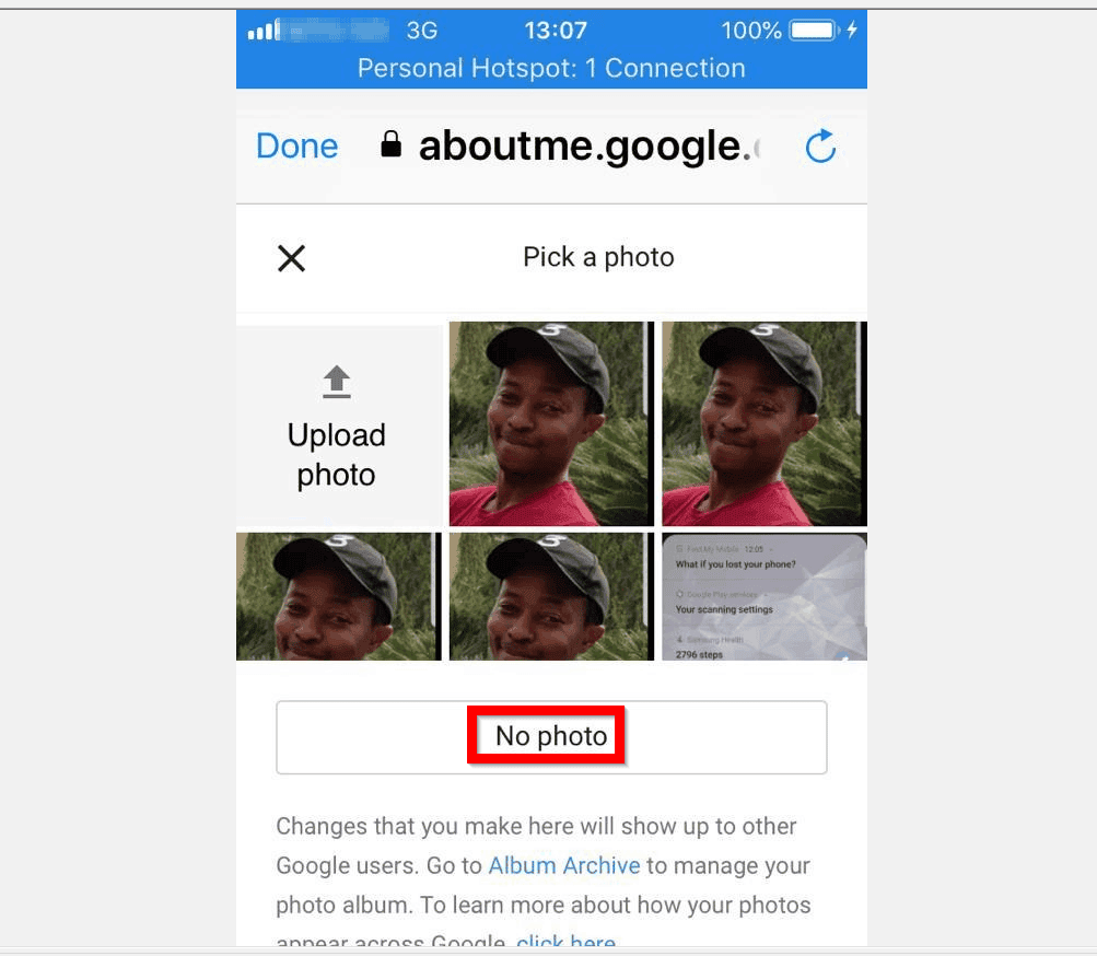 Comment supprimer l'image de profil Google sur iPhone