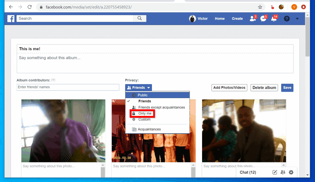 Comment rendre des photos privées sur Facebook à partir d'un PC