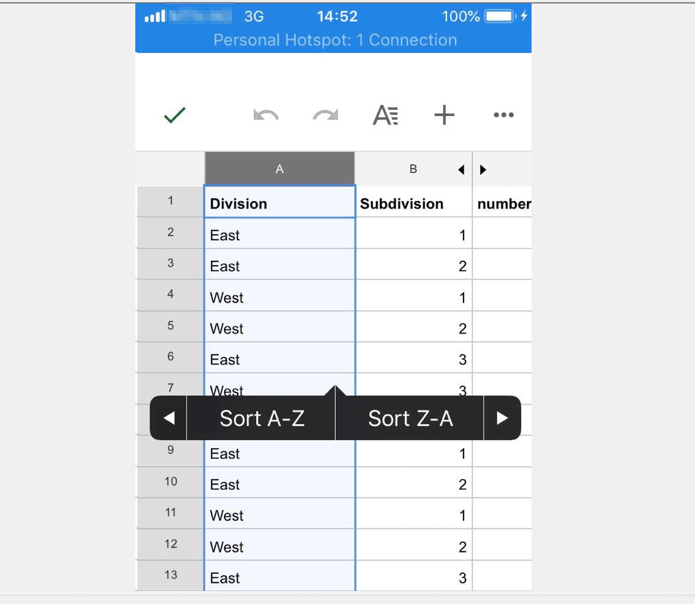   Comment classer par ordre alphabétique dans Google Sheets à partir de l'application iPhone
