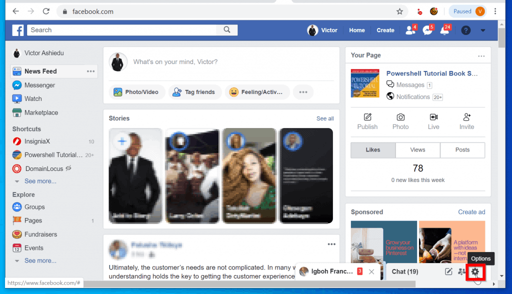 Comment être invisible sur Facebook depuis un PC (Facebook.com)