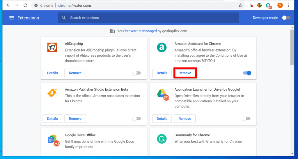 Comment désinstaller l'extension Amazon Assistant Chrome