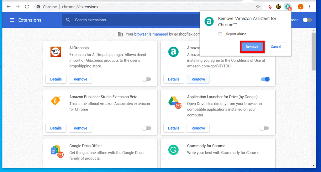 Comment désinstaller l'extension Amazon Assistant Chrome