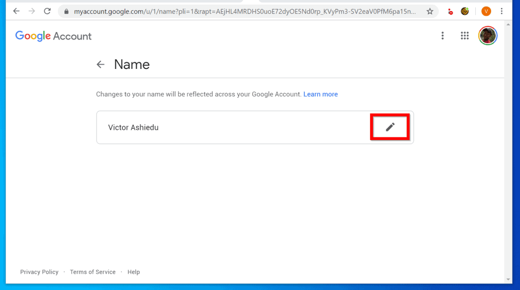 Comment changer votre nom sur Google à partir d'un PC