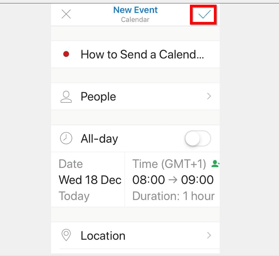 Comment envoyer une invitation de calendrier dans Outlook à partir de l'application iPhone