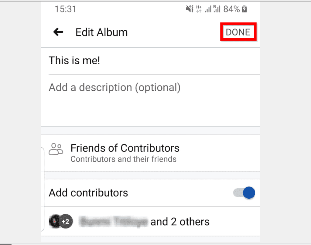 Comment partager un album sur Facebook depuis l'application