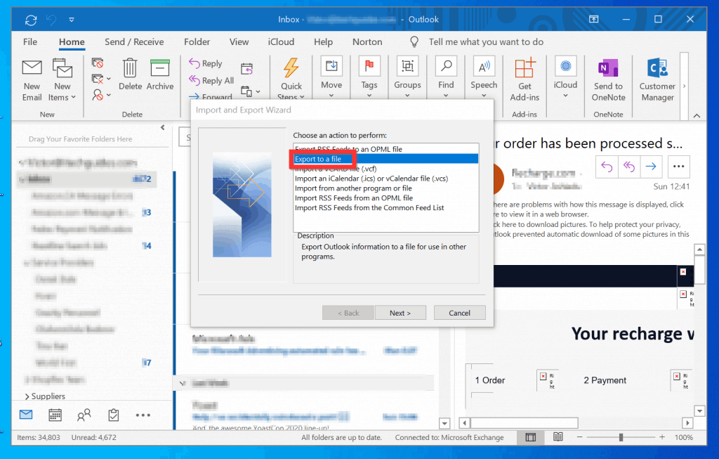 Comment exporter des contacts à partir du client Outlook 