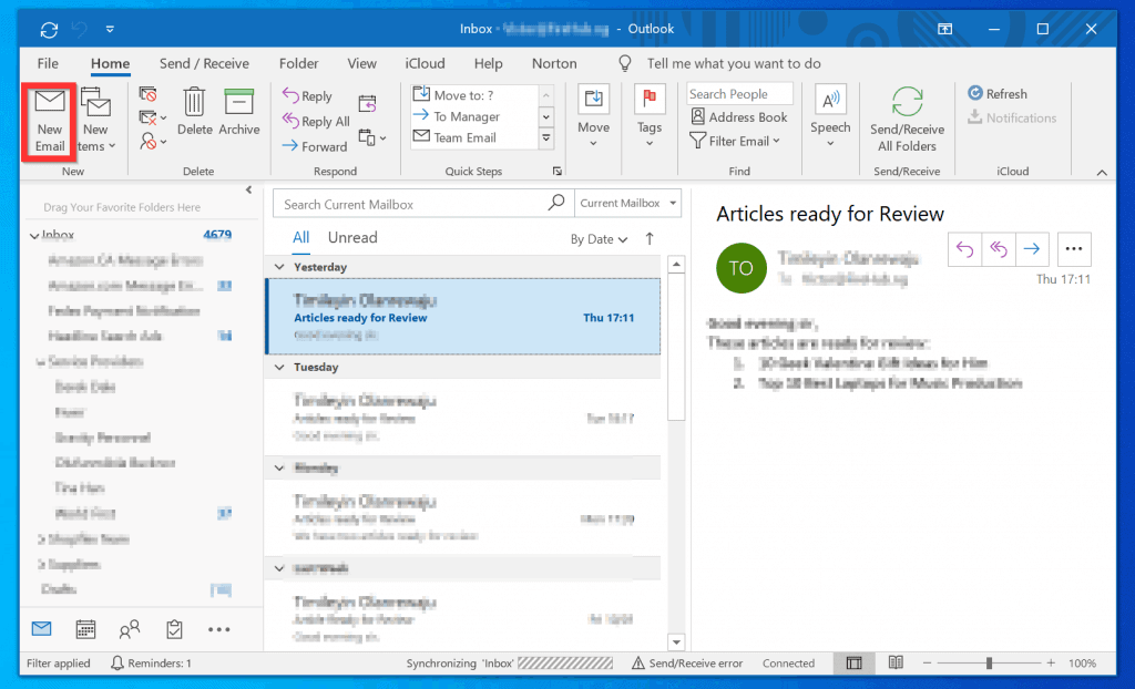 Comment joindre un e-mail enregistré dans Outlook