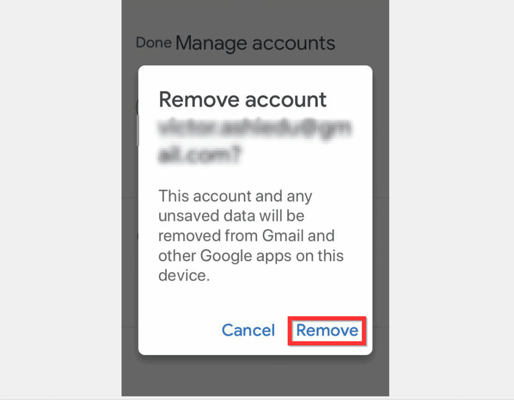 Comment supprimer un compte Google de l'iPhone avec l'application Gmail