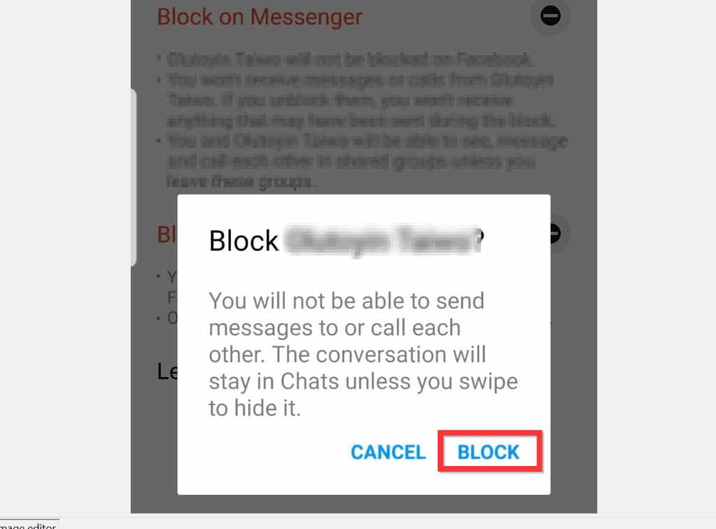 Comment bloquer quelqu'un sur l'application Facebook Messenger 