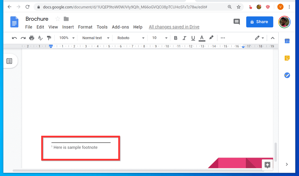 Comment faire des notes de bas de page dans Google Docs à partir d'un PC (Docs.Google.com)