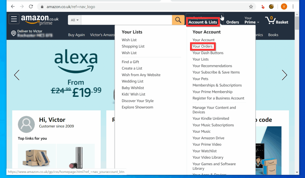 Comment trouver des commandes archivées sur Amazon à partir de vos commandes (méthode 2)