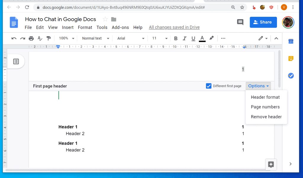 Comment ajouter des numéros de page dans Google Docs à partir d'un PC