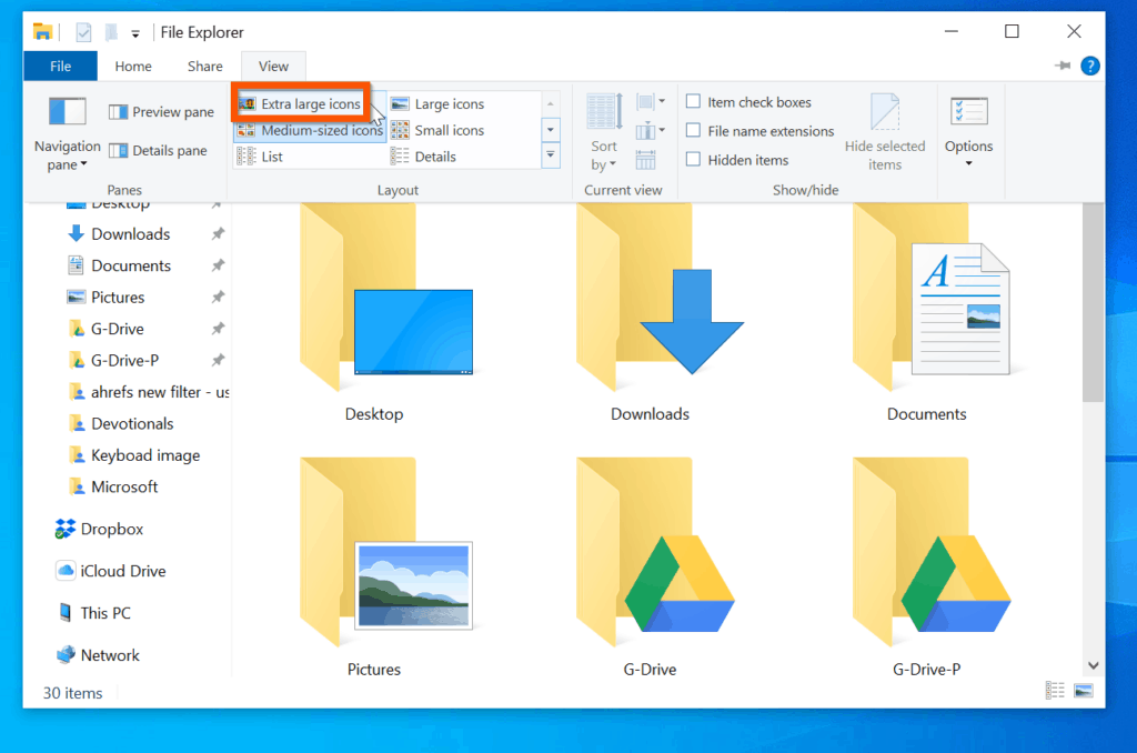 Comment changer la taille de l'icône sur Windows 10 - Comment changer la taille de l'icône pour les fichiers et dossiers