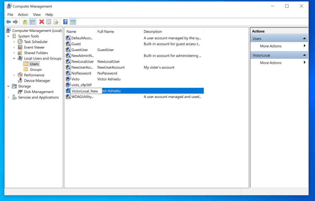 Comment changer le nom d'utilisateur sur Windows 10 à partir de la gestion de l'ordinateur