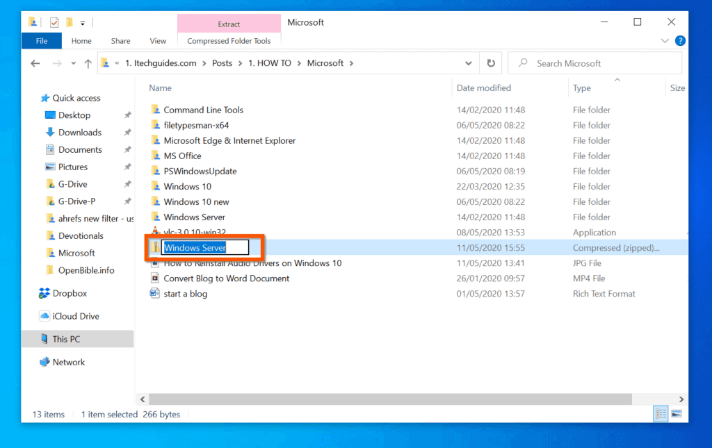 Comment compresser un dossier dans Windows 10 avec l'explorateur de fichiers
