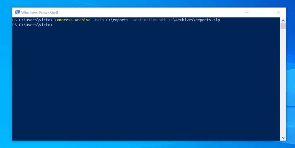 Comment compresser un dossier dans Windows 10 avec PowerShell