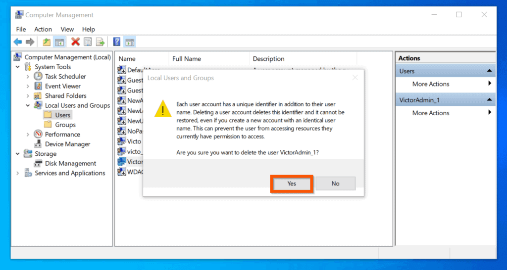Comment supprimer un compte administrateur sur Windows 10 à partir de la gestion de l'ordinateur