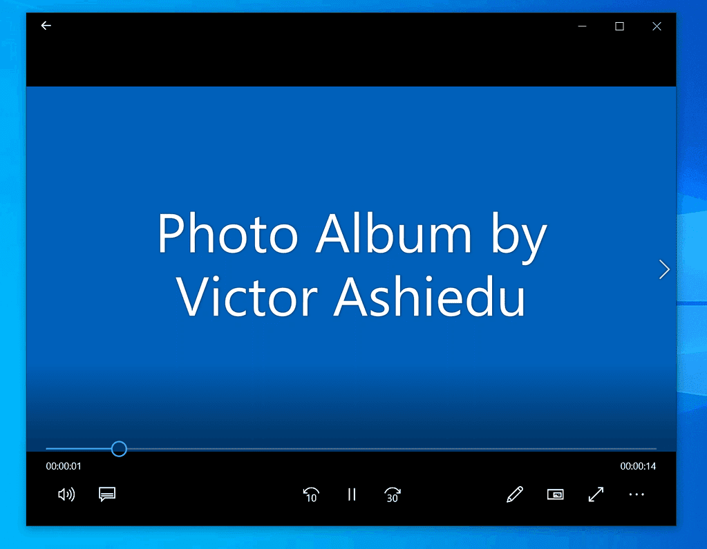 Comment faire un diaporama sur Windows 10 avec l'application Photos