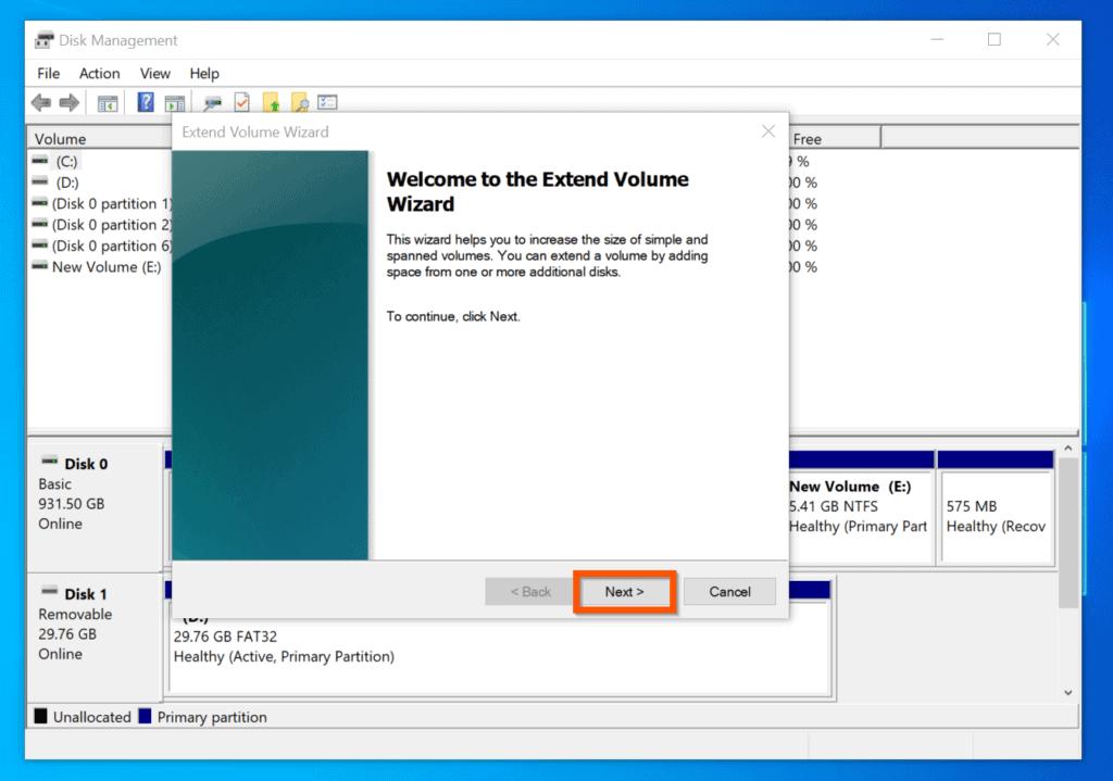Comment utiliser la gestion des disques de Windows 10 pour étendre le volume