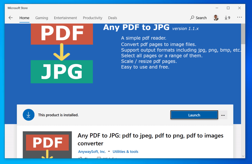 Comment convertir un PDF en JPG sous Windows 10 - Installez l