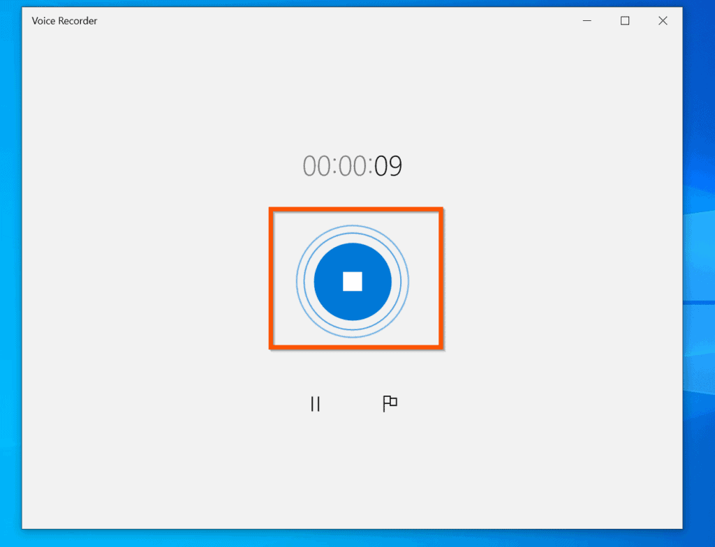 Comment enregistrer de l'audio sur Windows 10 - étape 2 - Enregistrer de l'audio avec l'application Voice Recorder