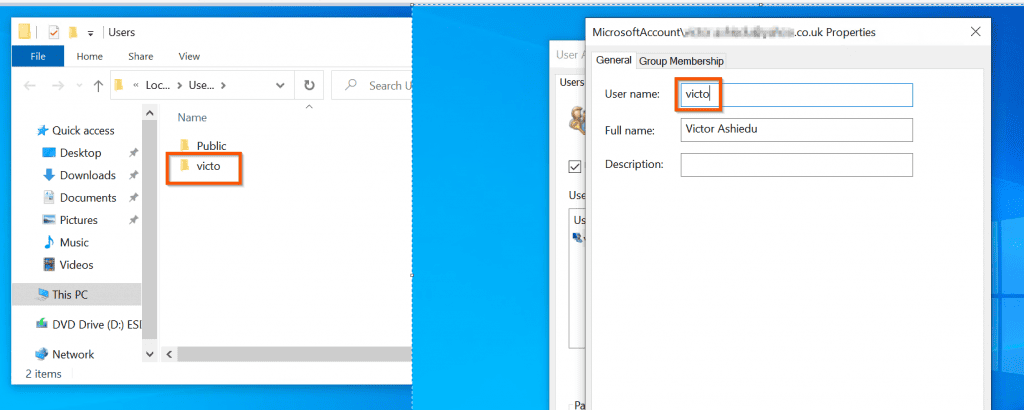 Comment changer le nom d'utilisateur et renommer le dossier utilisateur dans Windows 10