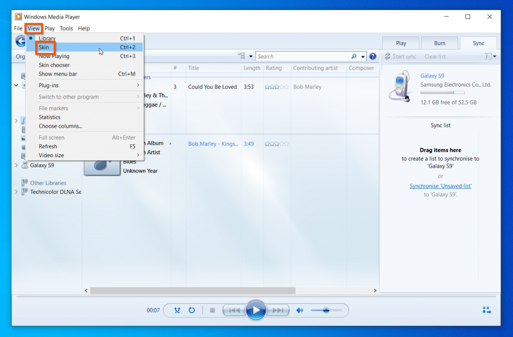 Get Help With Windows Media Player In Windows 10 - Windows Media Player "Skin" and "Now Playing" Views