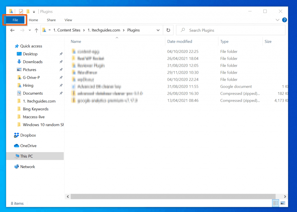 Comment ouvrir Windows Powershell dans un dossier sous Windows 10 : méthode "Menu Fichier" de l