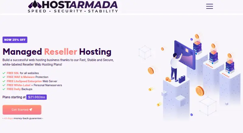 HostArmada Reseller Hosting screenshot