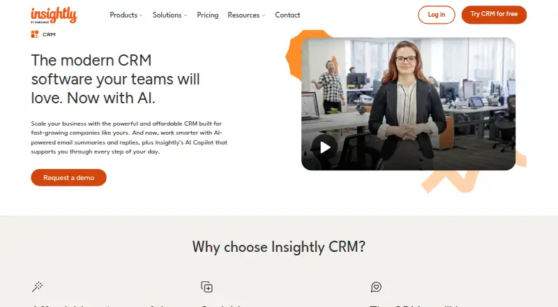 Insightly CRM screenshot