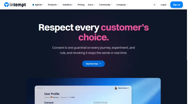 Intempt Marketing screenshot