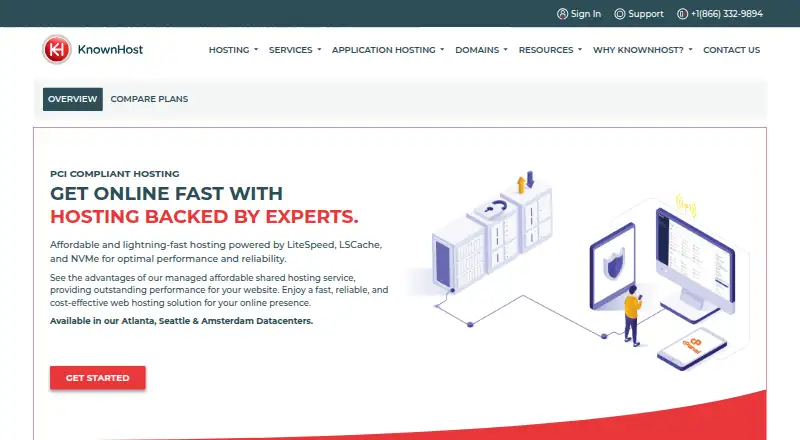 KnownHost PCI Compliant Hosting screenshot
